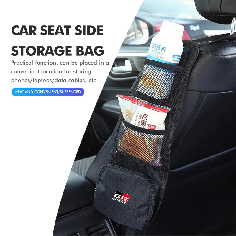 Car Seat Side Storage Hanging Bag Phone Wallet Card Organizer Bag For Toyota GR Sport Gazoo Racing Yaris 86 Corolla Hilux Supra view 3