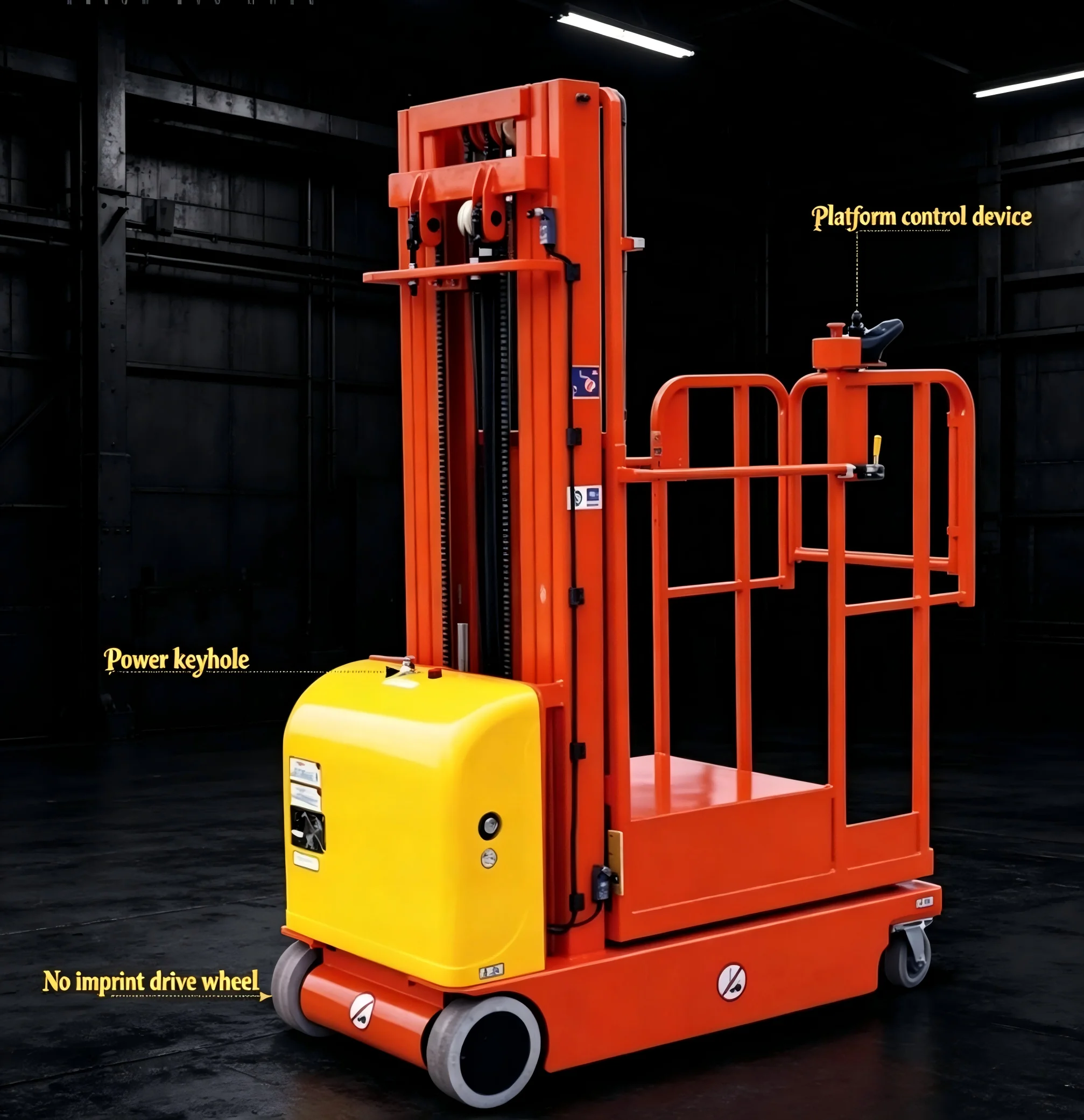 With AC and DC Power 3m 2.7m 4.5m 1 Person Aluminum Mounted Mezzanine Cargo Lift Goods Elevator Vertical