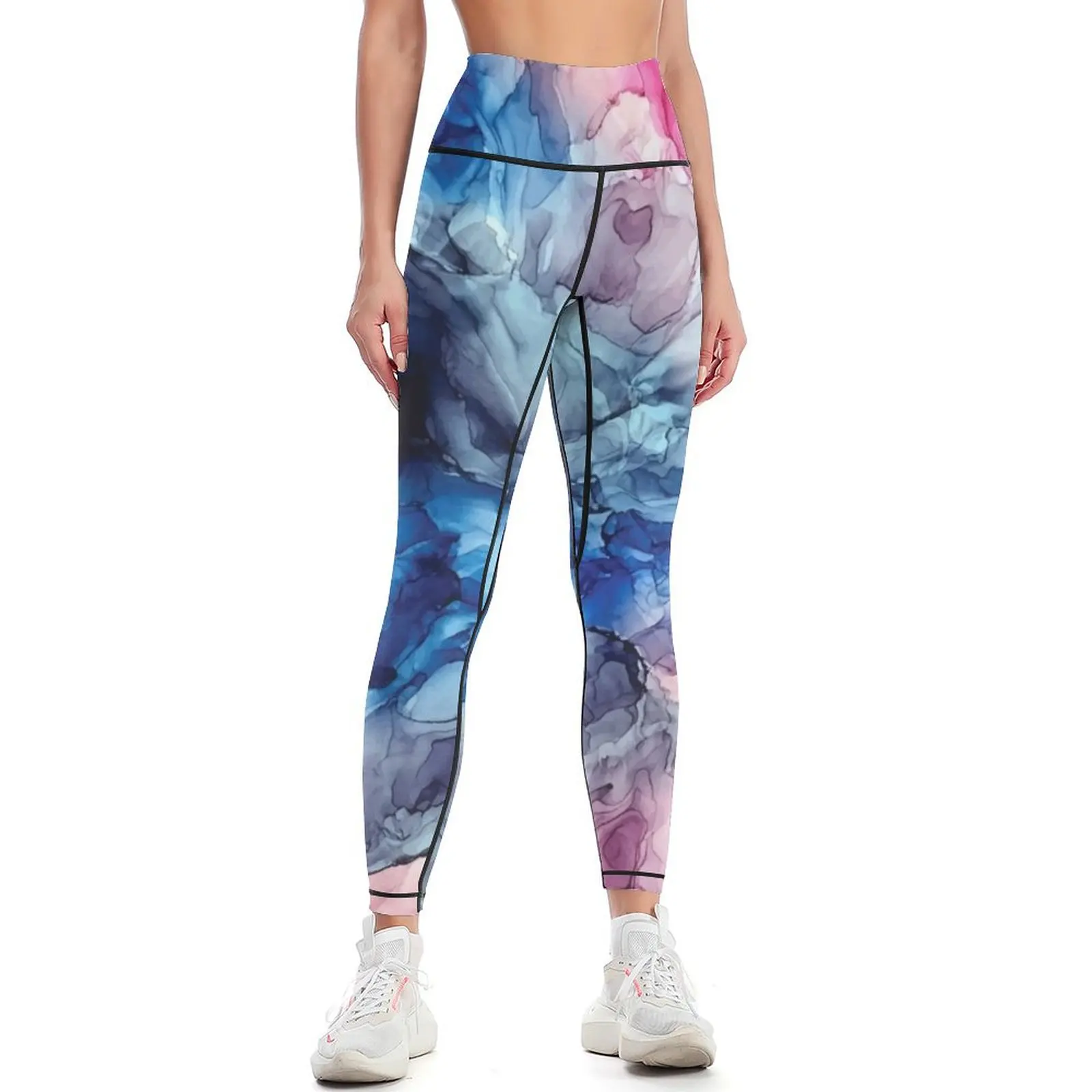 Soul Explosion - Original Abstract Fluid Art Painting Leggings Women's tights Leginsy push up Women's sports Womens Leggings