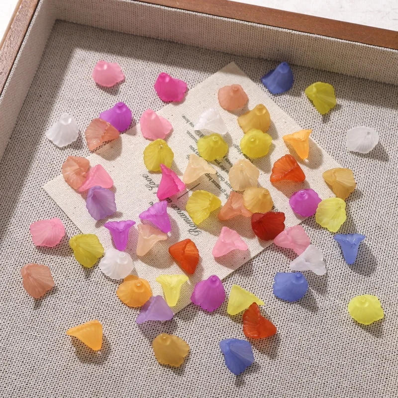 20pcs 8mm Acrylic Frosted Flower Beads Multicolor DIY Craft Charms Bracelets Necklaces Bags Phone Lanyards Making Supplies