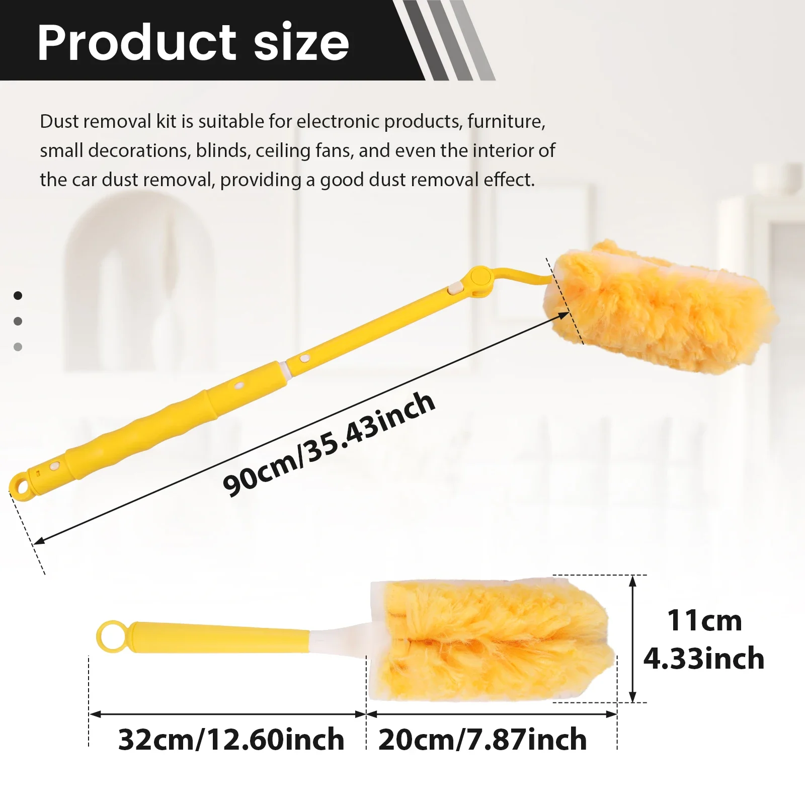 Picture 7: Electrostatic Brush Disposable Dual Sided Duster Retractable Pole 360° Replaceable Cleaning Ceiling Fan Dusting for swiffer