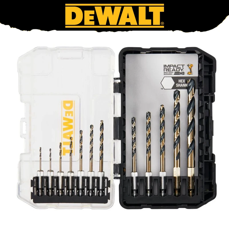 

DEWALT DWAH1182 Metal Drill Bit Set 12Pcs Black Gold Anti-rust Hexagon Tapered Core Twist Drill Power Tool Accessories