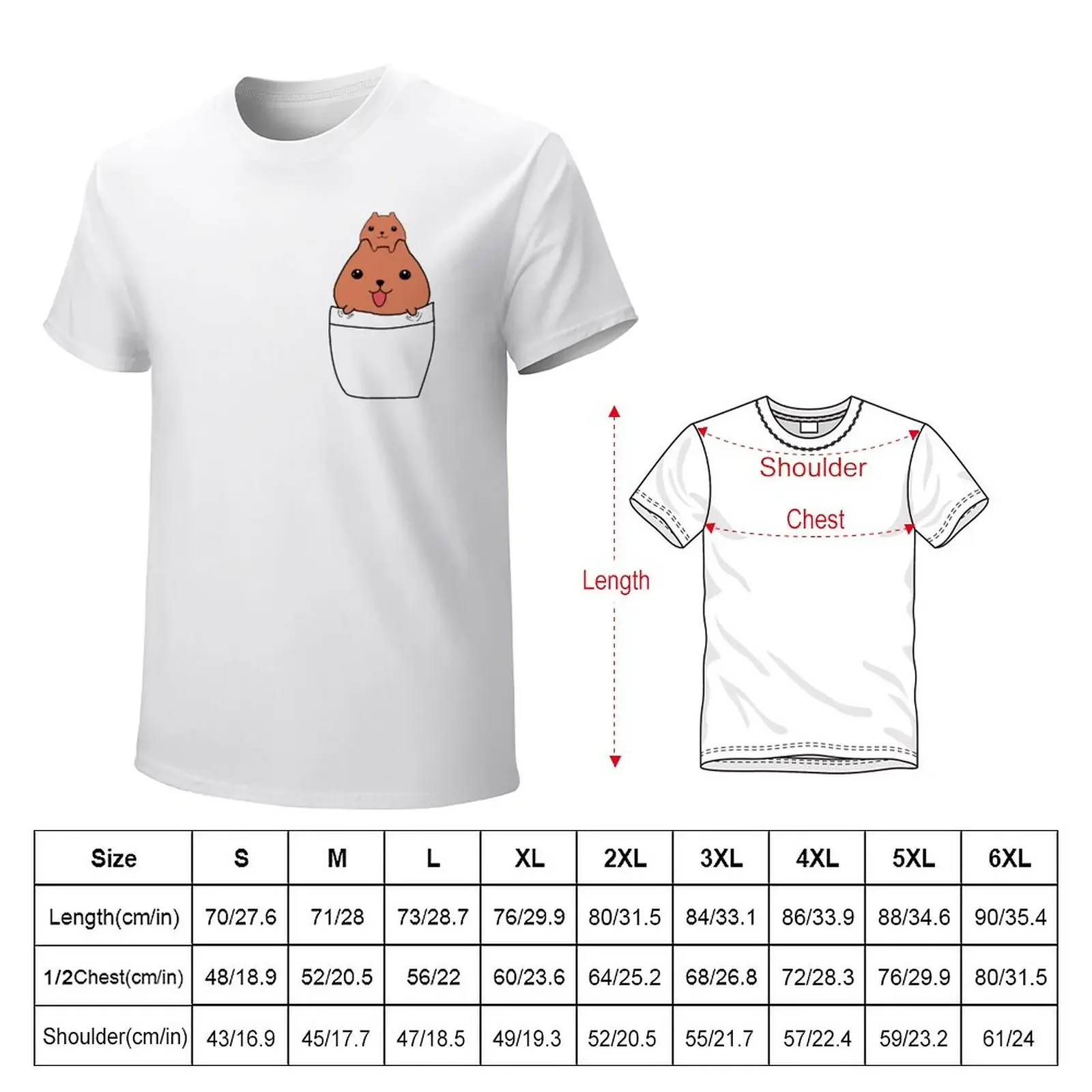 Pocket Kapibara san T-Shirt plain anime fruit of the loom mens t shirts