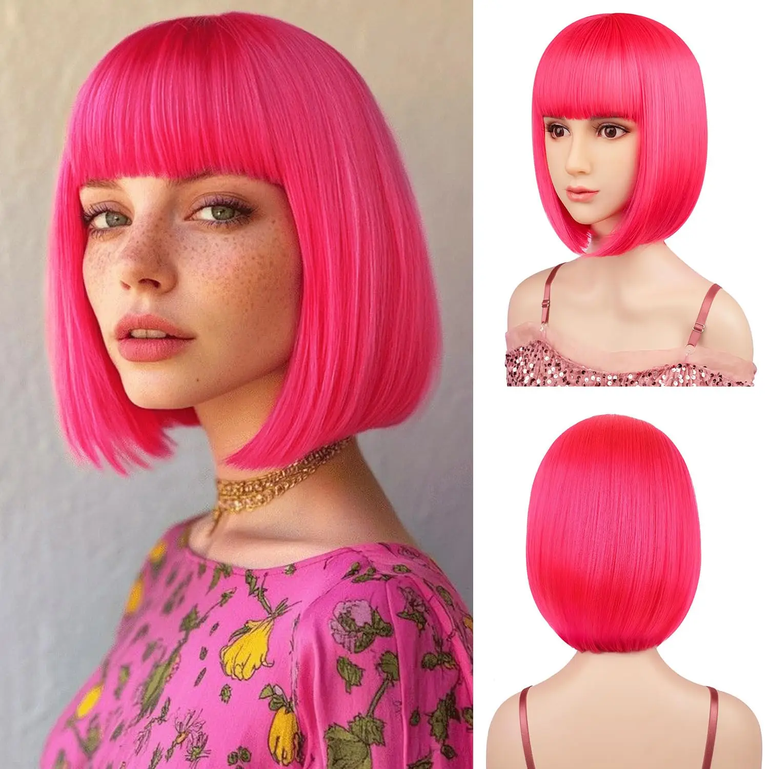 

Модный разноцветный короткий синтетический парик в стиле боб для Хэллоуина, косплея, повседневного использования, термостойкий аксессуар для волос