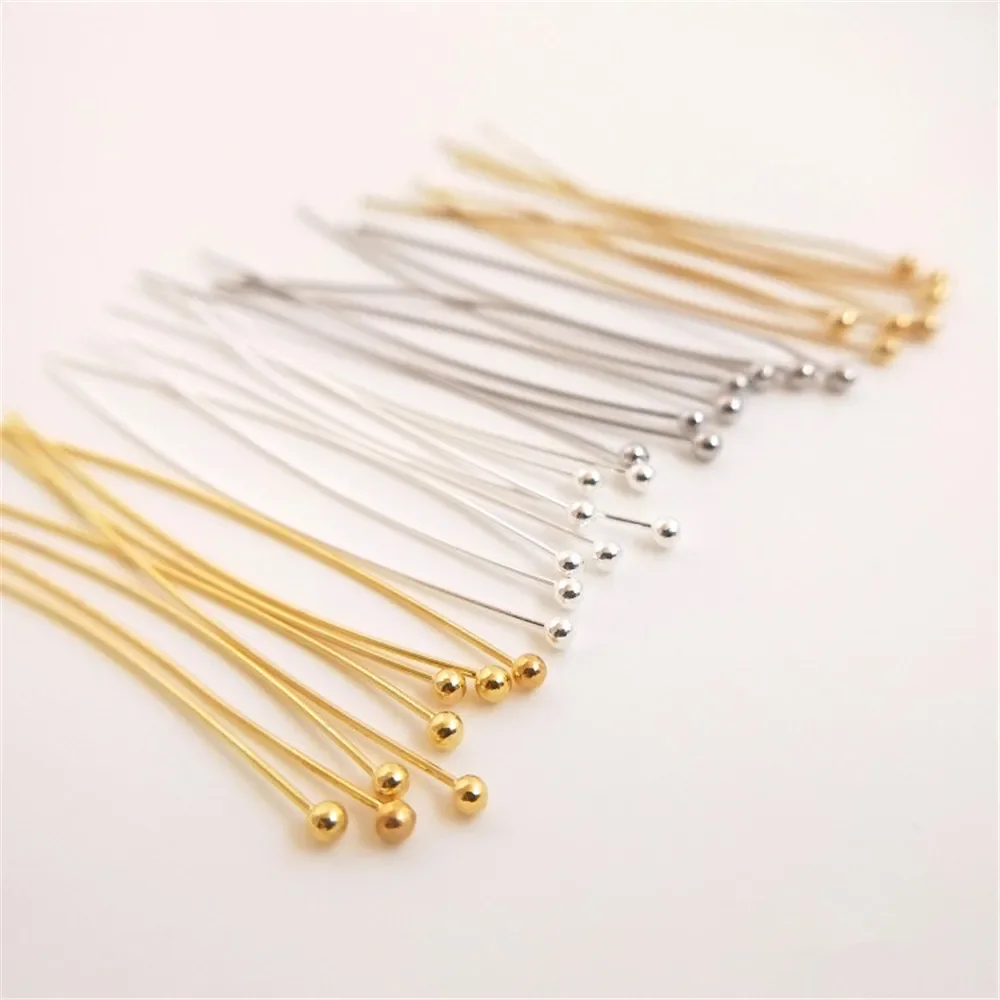 

Copper plated 18K gold round head needle bead head needle DIY handmade accessories pearl pendant earrings material