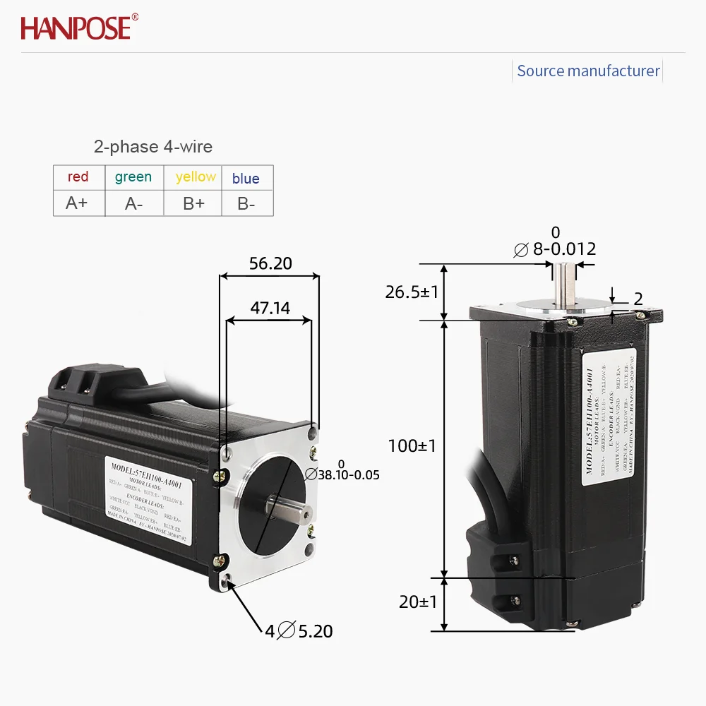 57EH100+CL57 driveclosed-loop stepper motor  NEMA23  4.0A 2.8V  real-time coordinate reading, no step loss, stable operation