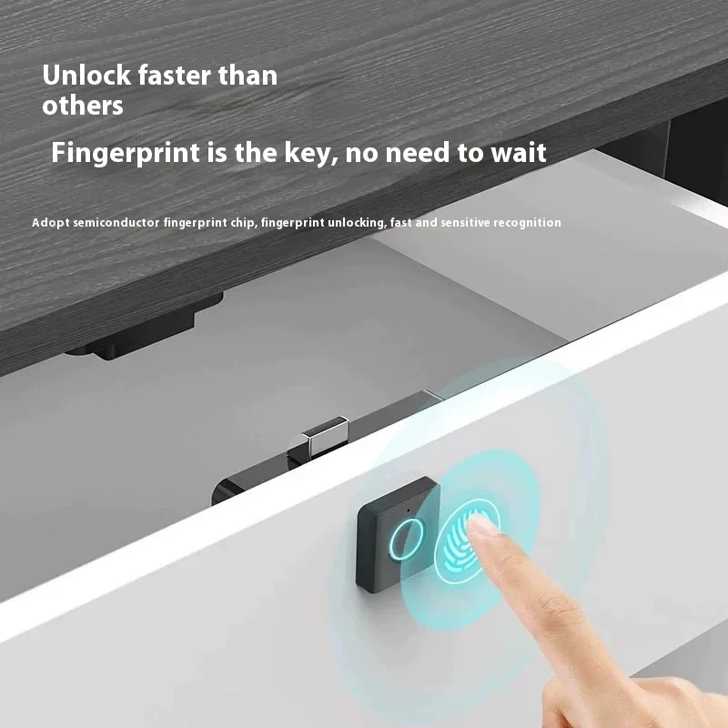 

Compact ABS Fingerprint Drawer Lock Smart Biometric Security for Cabinets Shoe Lockers File Cabinets Easy to Install
