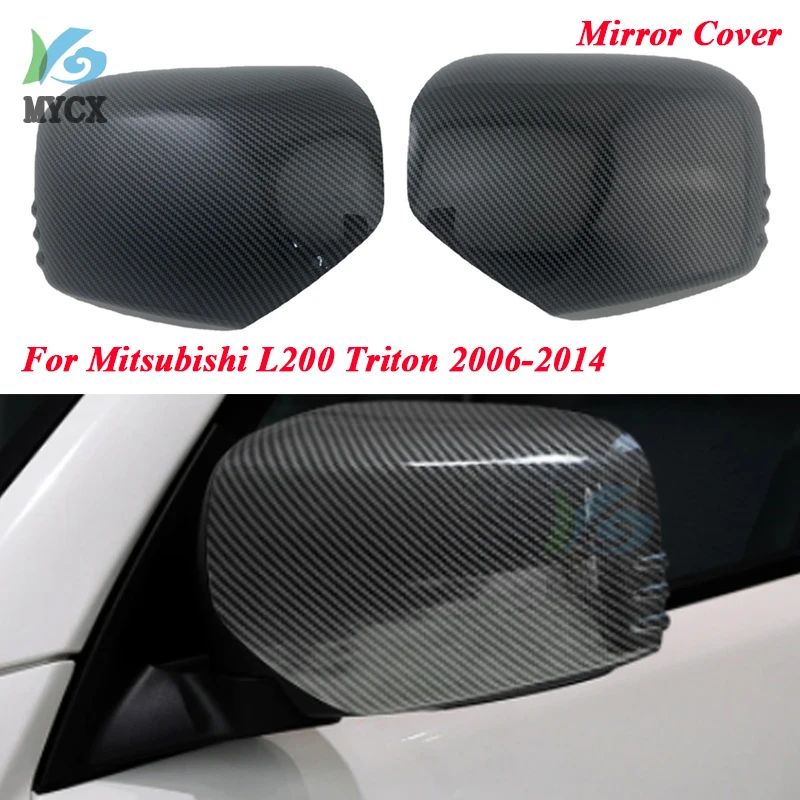 

Mirror Cover For Mitsubishi L200 Triton 2006 2007 2008 2009 2010 2011 2012 2013 2014 Accessories Double Cab Black Carbon Fiber