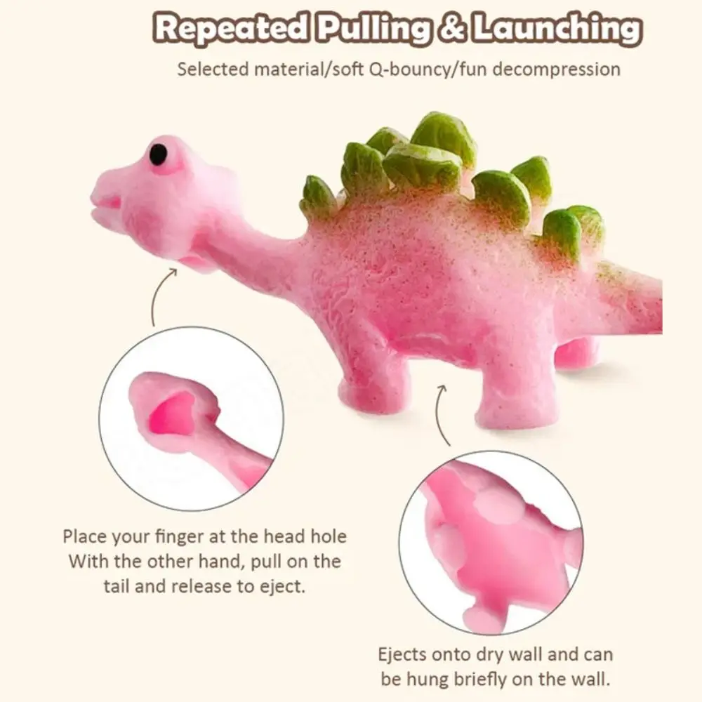 5PCS Creative Dinosaur Ejection Dinosaur Toy Not Deformed Cartoon Animals Dinosaur Finger Toys Finger Catapult