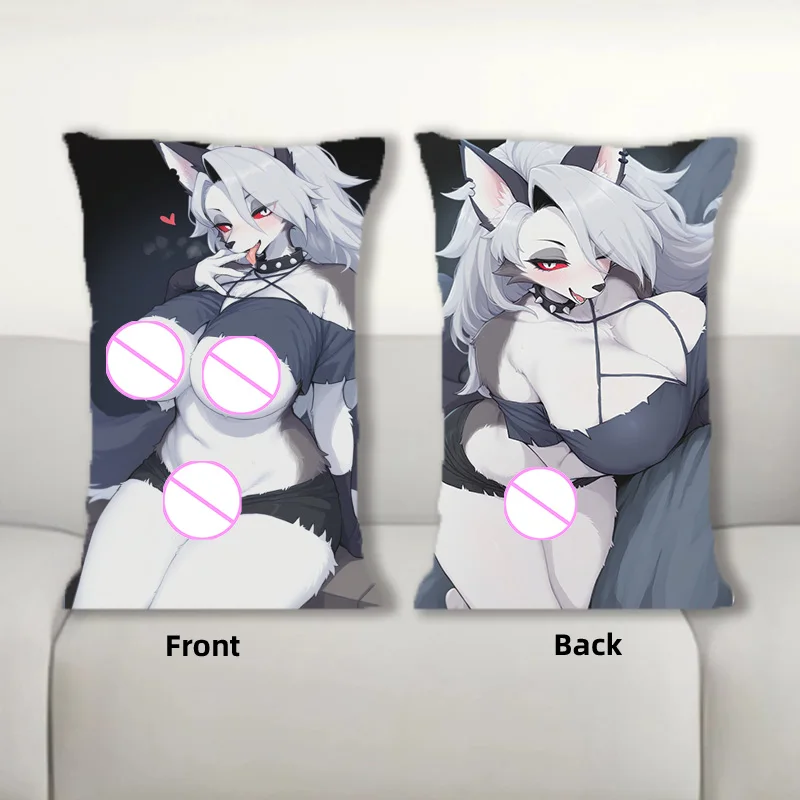 Furry Dakimakura Loona Anime Body Pillow Double Side Print Half Body Throw Pillow Bedding Pillowcase