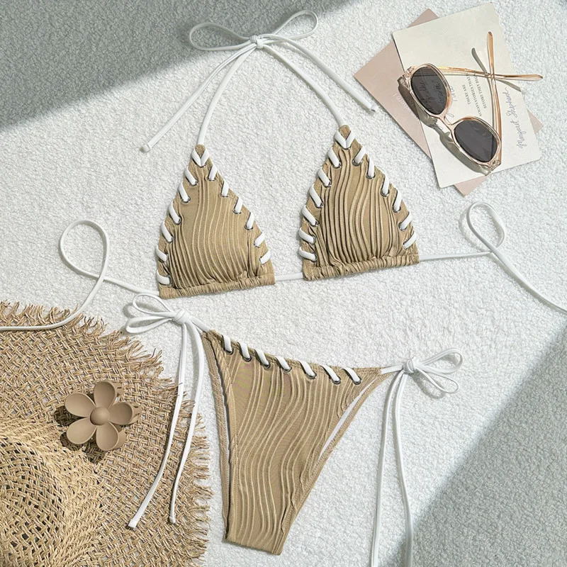 

Bordered Sexy Bikinis 2025 Swimsuits Women Swimwear Push Up Female Beach Swim Wear Bathing Suit Brazilian Bikini Set Pool Bather