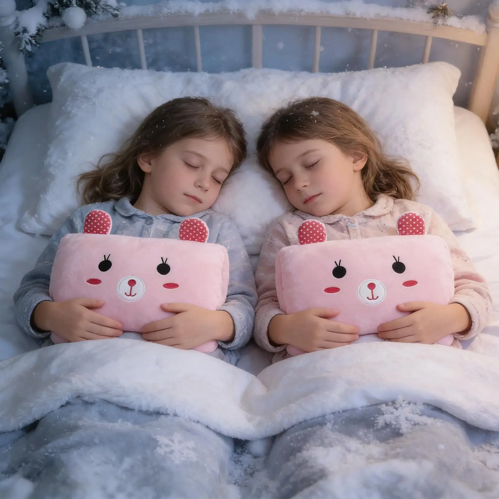 Hand Pillow Plush Bunny Shape Hand Warmer Muff Throw Pillow for Kids Classroom Travel Napping Winter School Home Cold Weather