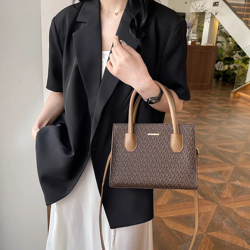 

‌2025 Monogram Tote Bag for Women, Convertible Crossbody Shoulder Bag, Vegan Leather Day To Night Luxury Handbag