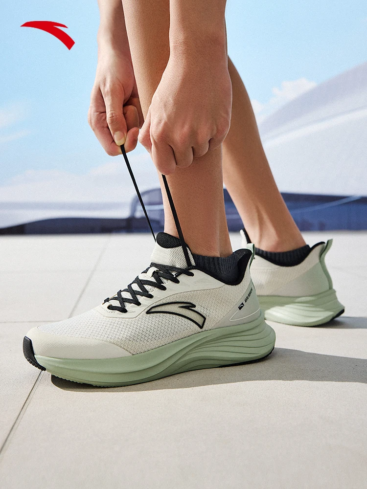 ANTA Men's Mesh Breathable Black Running Shoes 2025 Summer New Anti slip Lightweight Sports Shoes