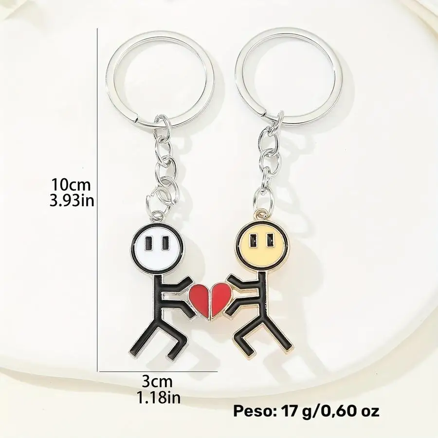 1/5/10/20/50/100pcs Creative Heart-Shaped Suction Cup Keychain for Dates, Cartoons, Modern Art, Couples' Style, Small Pendant, F