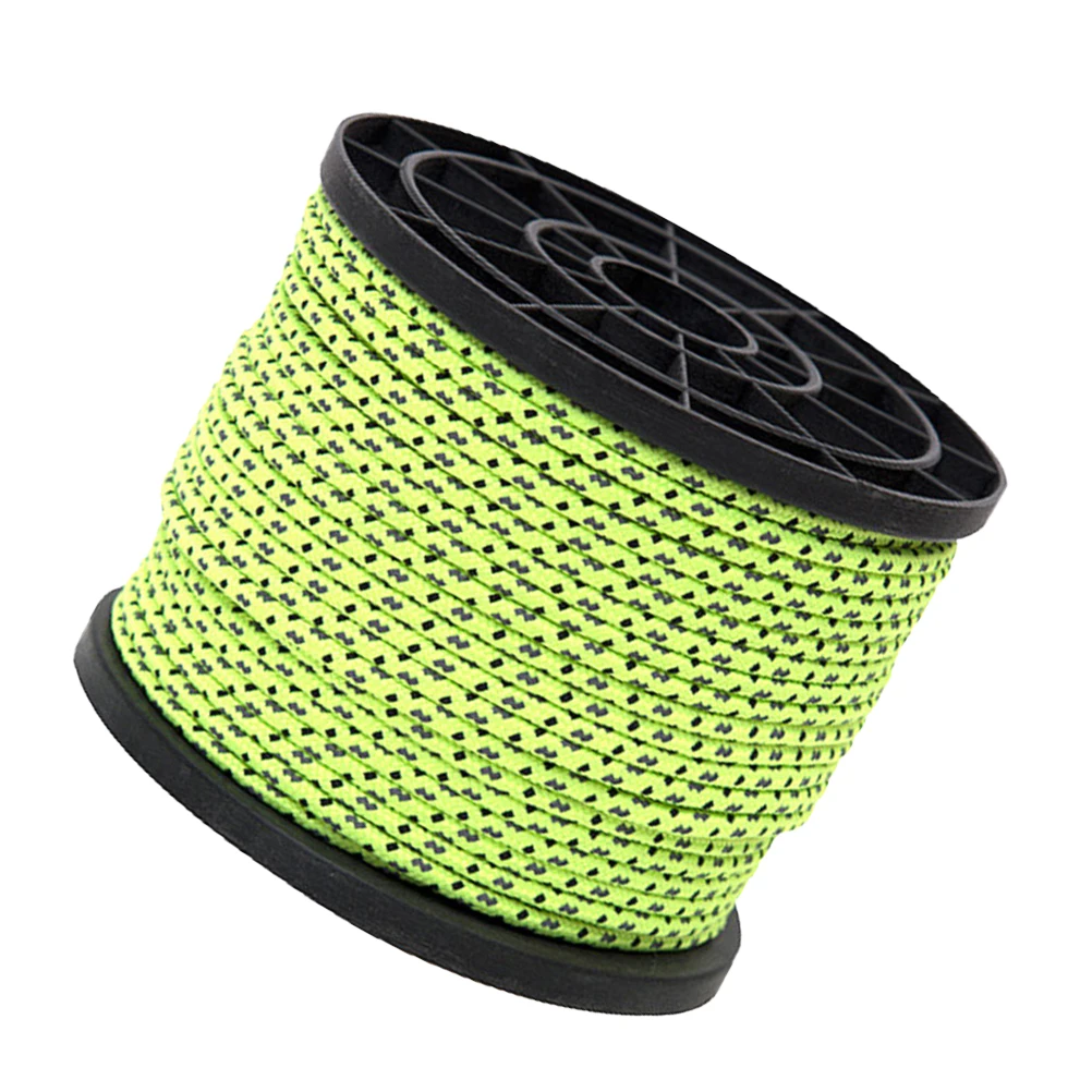 

50 M/4mm Camping Accessories Reflective Rope Tent Fix Cord Wind Guy Lines Green