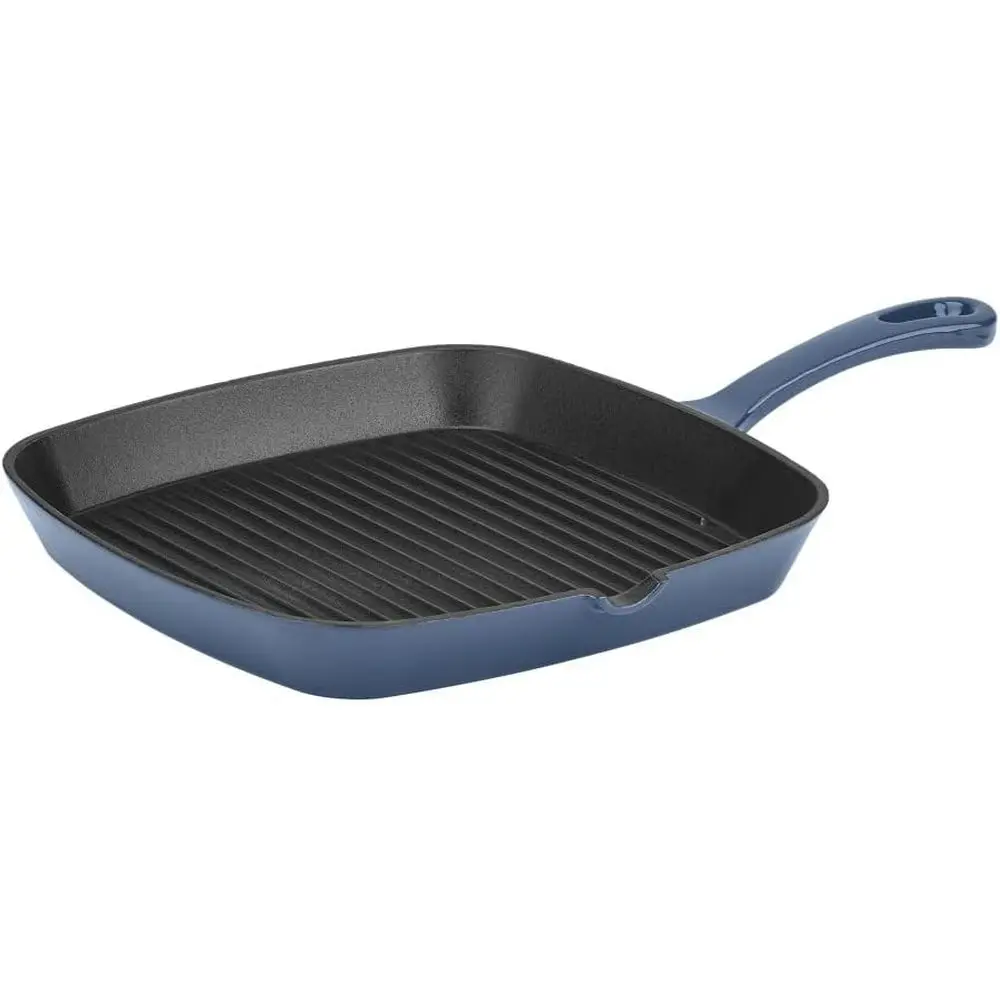 

, 9.25" Square Grill Pan, Enameled Provencial Blue