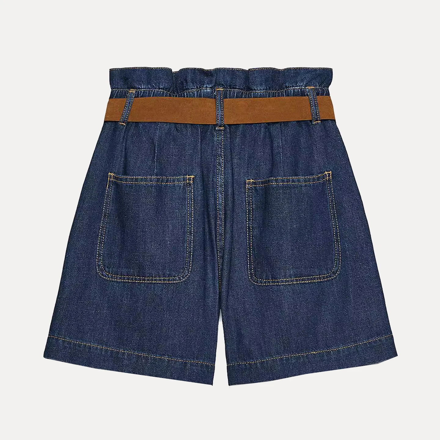 

Повседневная бумажная сумка с поясом на талии, брюки с высокой талией, свободный крой, дышащий полиэстер, новые летние женские моды Z