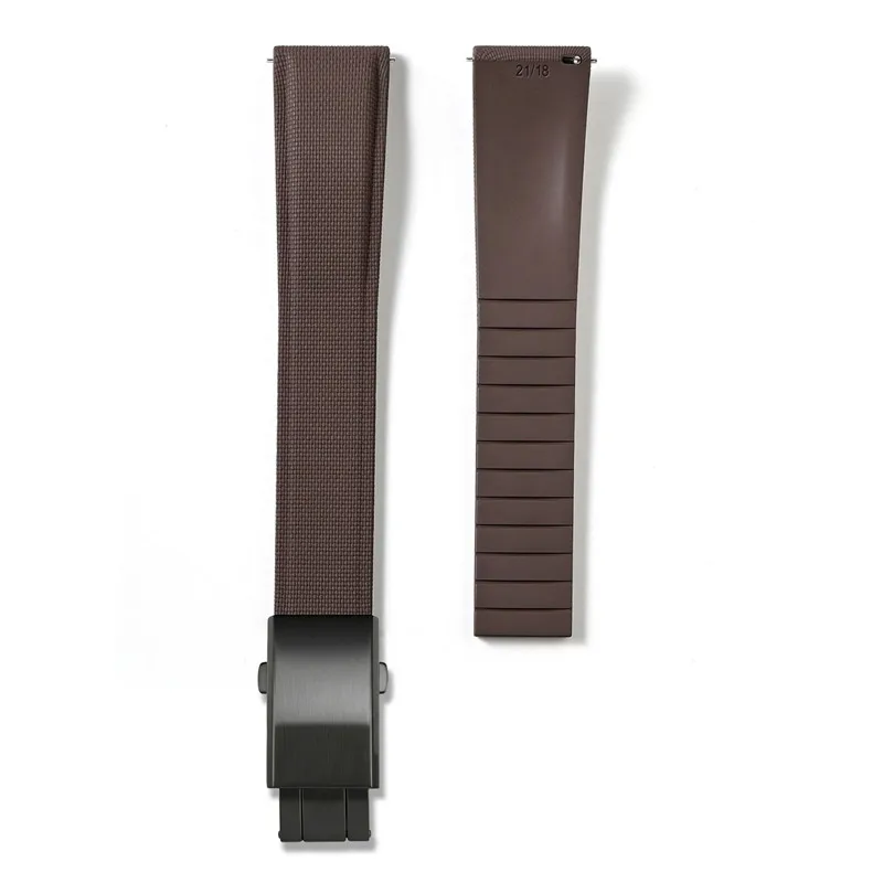 CTS Fluorkautschuk-Uhrenarmband 18mm 19mm 20mm 21mm 22mm 23mm 24mm FKM Schnellverschluss Universal Herren Damen Uhrenband zum Zuschneiden