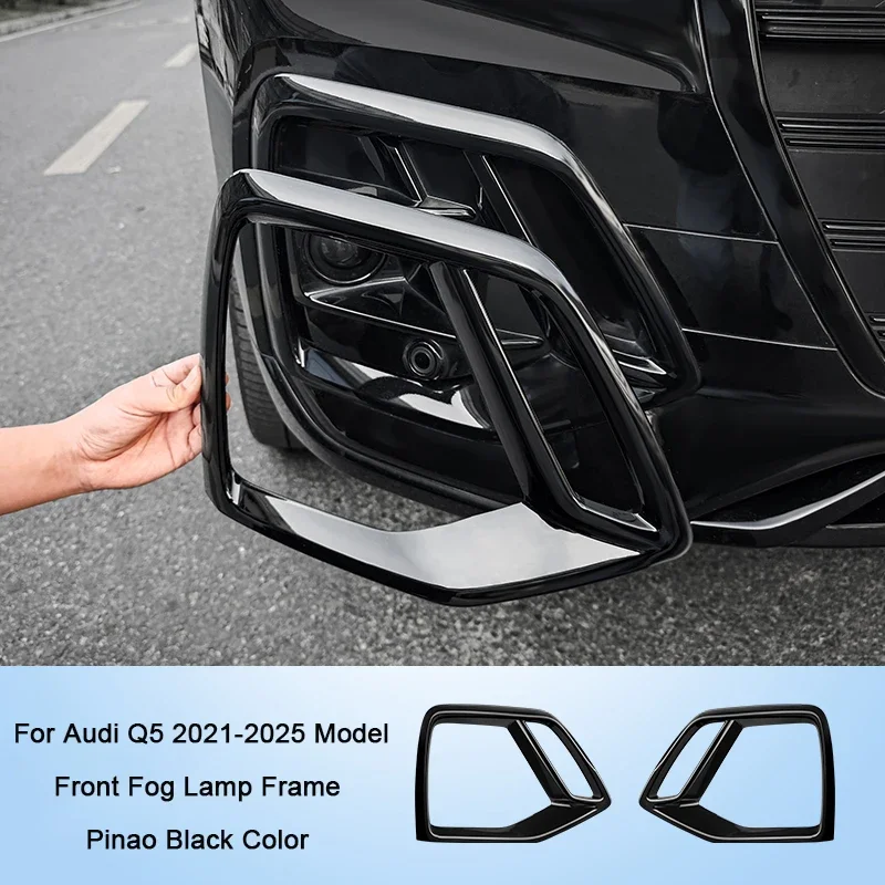Voor Audi Q5 2021 2022 2023 2024 2025 Zwarte Warrior Trim voorbumperkap, mistlampkap, uitlaatpijpkap exterieuronderdelen