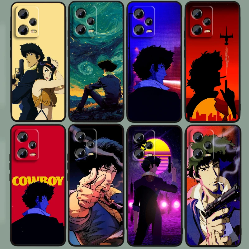 Cowboy Bebop Anime Art Cool For Xiaomi Redmi Note 13 12R 12 12S Turbo 11 11T 11S 10 10S Pro Plus 5G Black Cover Phone Case