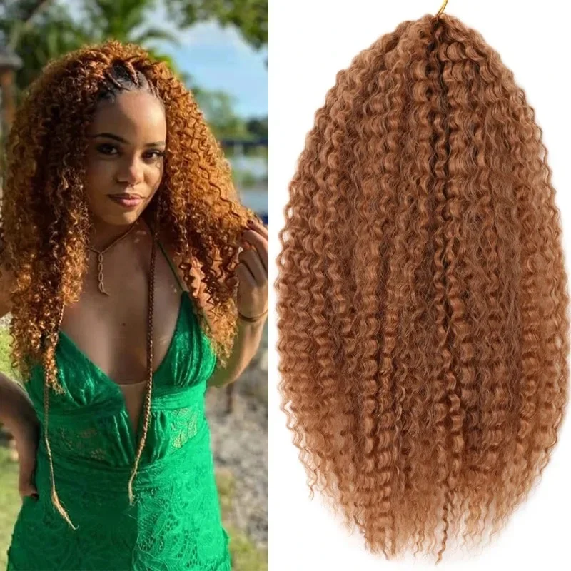 20 "synthetische Afro Yaki verworrene lockige Haare 90g weiche schwarze Ombre Häkeln Flechten Haar verlängerungen Marly Haar für Frauen