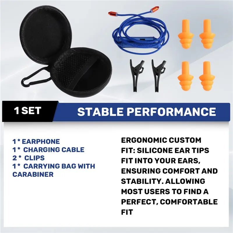 A69P-Noise Reduction Wireless Bluetooth Earplug Headphones,Hearing Protection Noise Canceling Mic For Construction Site Noisy