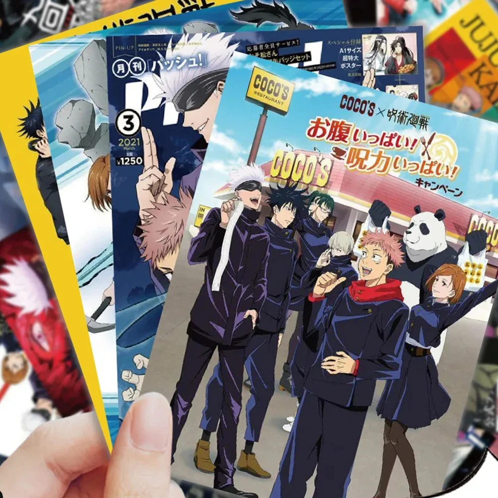 

10/30/60pcs Anime Jujutsu Kaisen Small Poster Stickers Cartoon Decals DIY Stationery Luggage Laptop Cool Satoru Gojo Sticker Toy