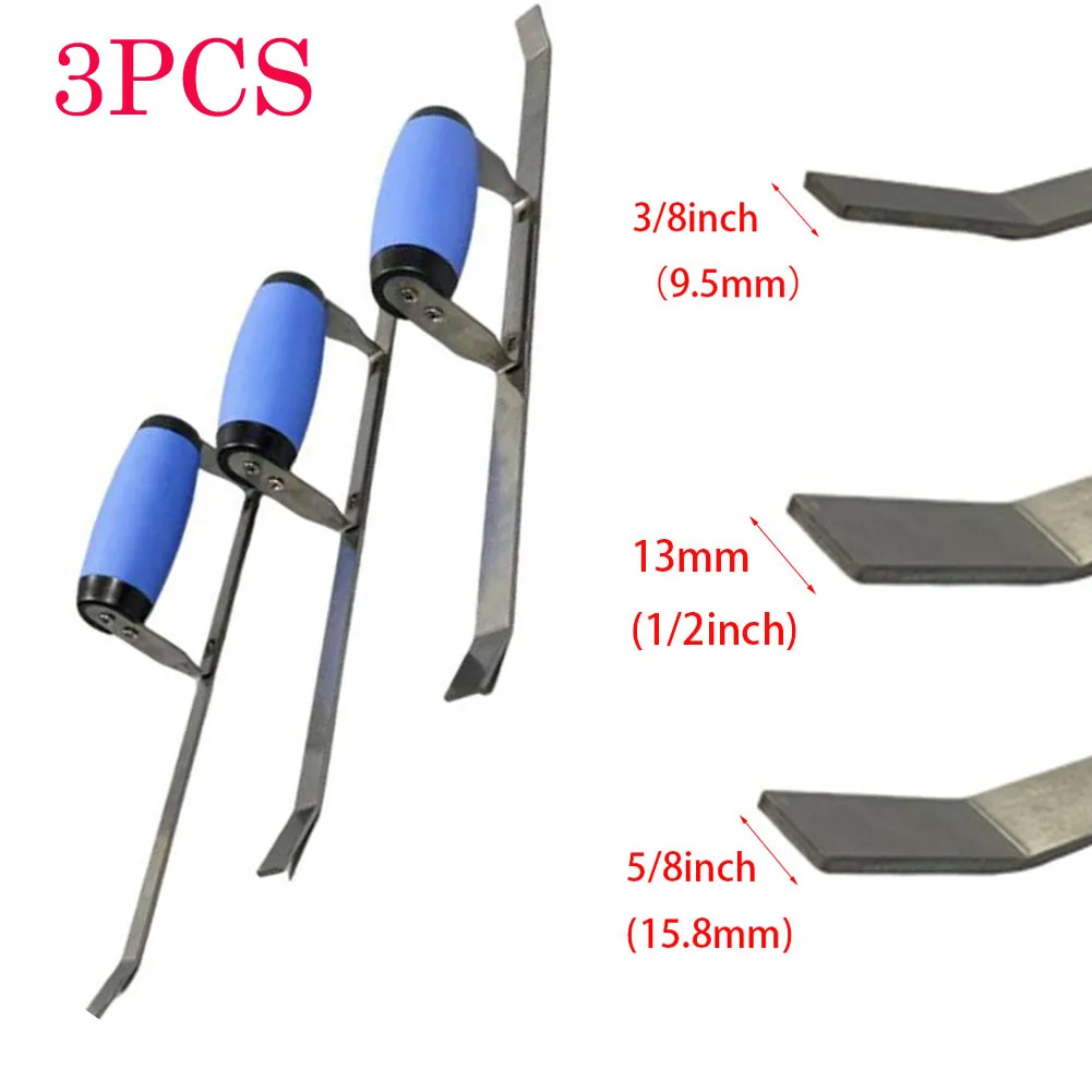 3pcs Stainless Steel Dual Head Grout Trowel Plastering Trowel Caulking Finishing Tool For Tile Joints Seam 1/2 3/8 5/8inch