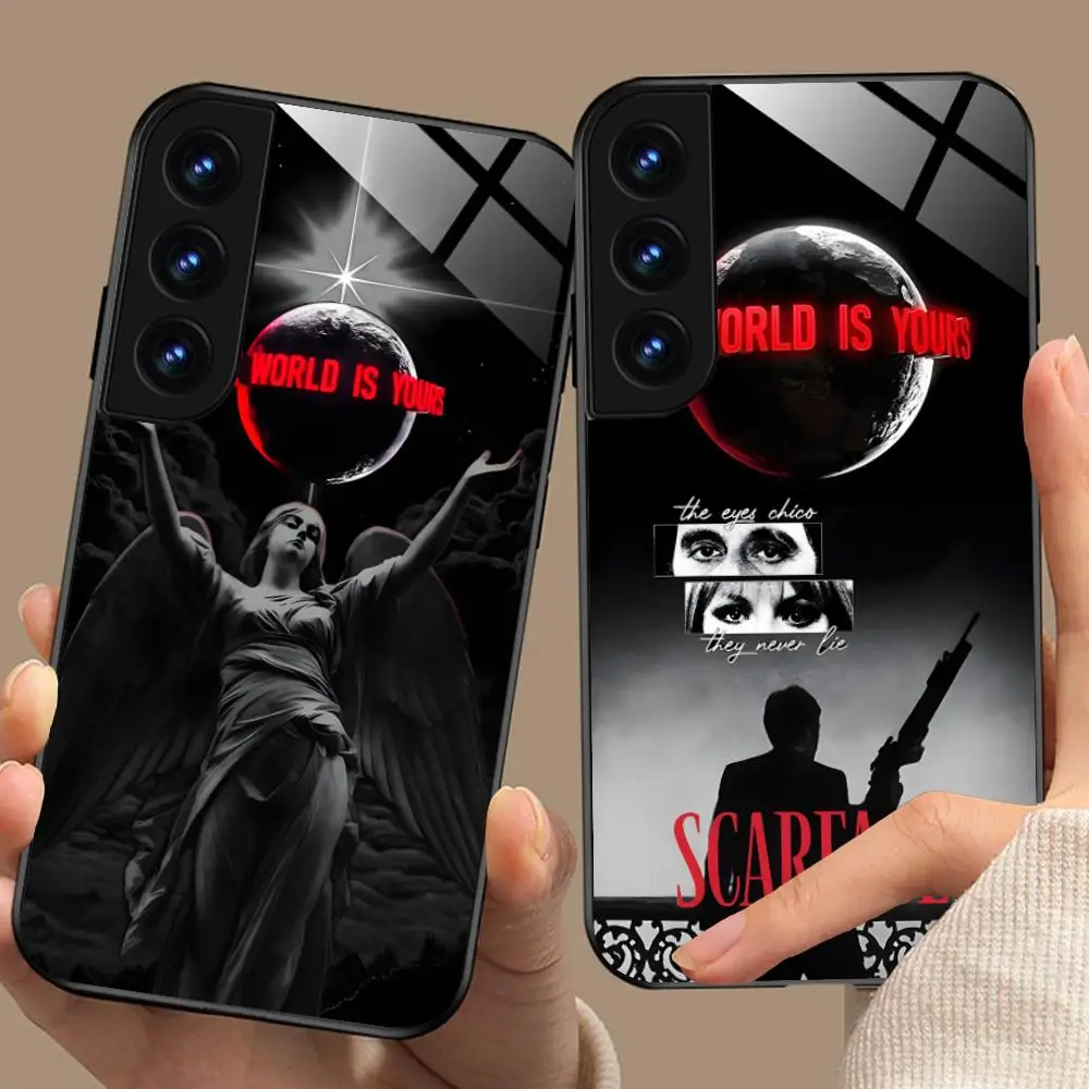 Fashion Scarface Phone Case for Samsung Galaxy A56 55 54 53 52 51 36 35 34 23 16 15 5G Glass Protective Cover