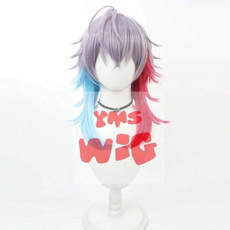 YouTuber Vtuber Gavis Bettel Cosplay Wig Light Purple Red Blue Mixed Heat Resistant Synthetic Hair Halloween Role Play Party