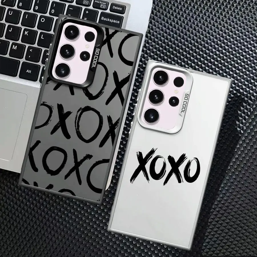 حافظة لهاتف سامسونج جالاكسي S25 Plus S24Ultra Note 20 Ultra S21 S24 FE S22 Ultra S25 S23 S20 FE حروف ممتعة XX #1