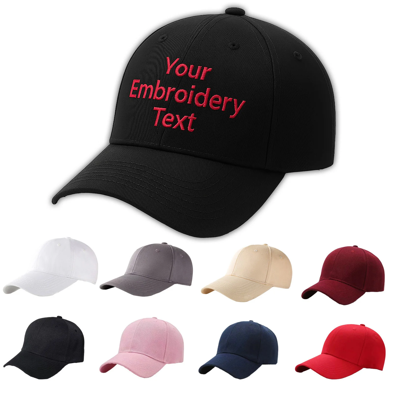 Gorras de béisbol personalizadas, sombrero de algodón bordado con texto/letras, gorras de béisbol personalizadas ajustables para hombres y mujeres
