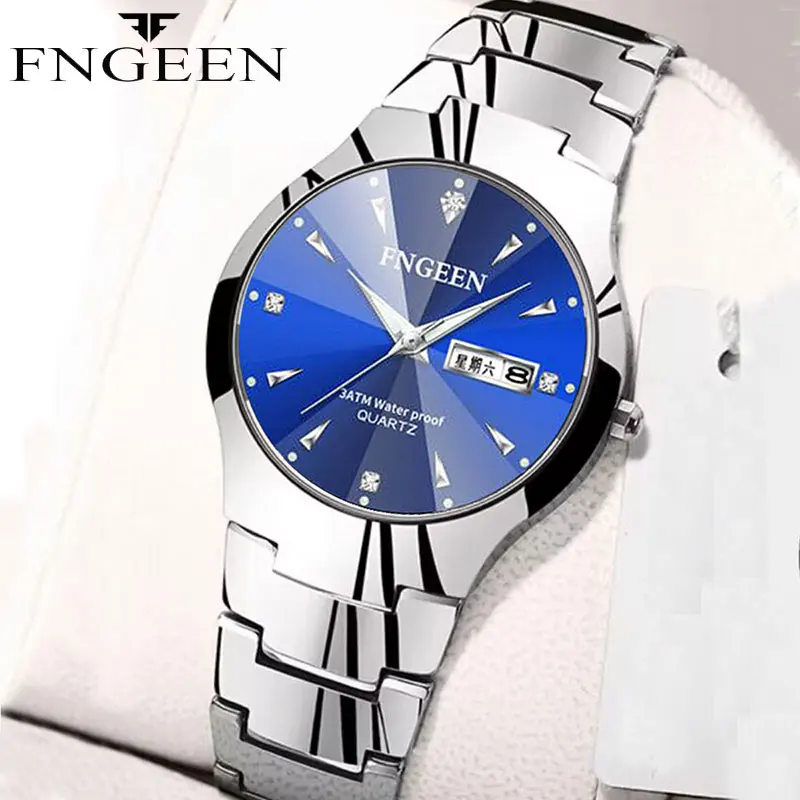 FNGEEN Top Brand Luxury Watch Men Quartz Watch For Lovers Luxury Fashion Stainless Steel Wristwatch 30M Waterproof Men Watches