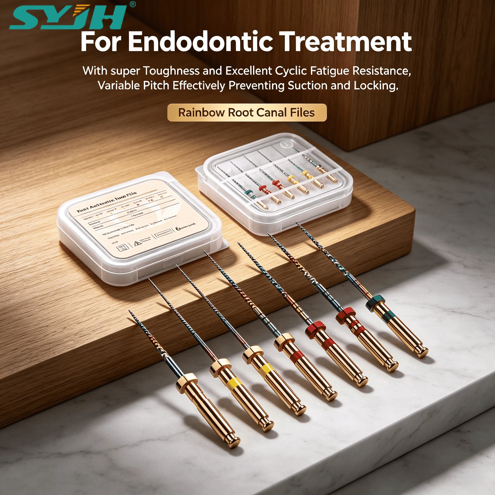 

30 шт./5 коробок SYJH Стоматологические ротационные файлы из нитинола Rainbow, термоактивируемые, эндодонтические, супергибкие, для очистки корневых каналов