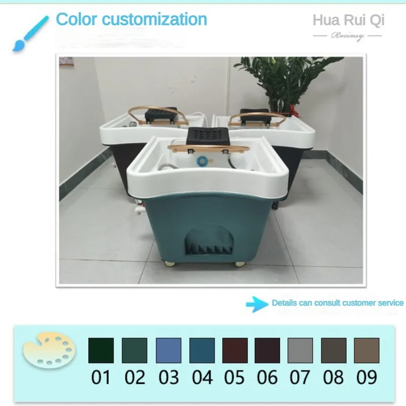 Thai head treatment basin constant temperature fumigation, massage beauty salon SPA mobile water circulation massage table