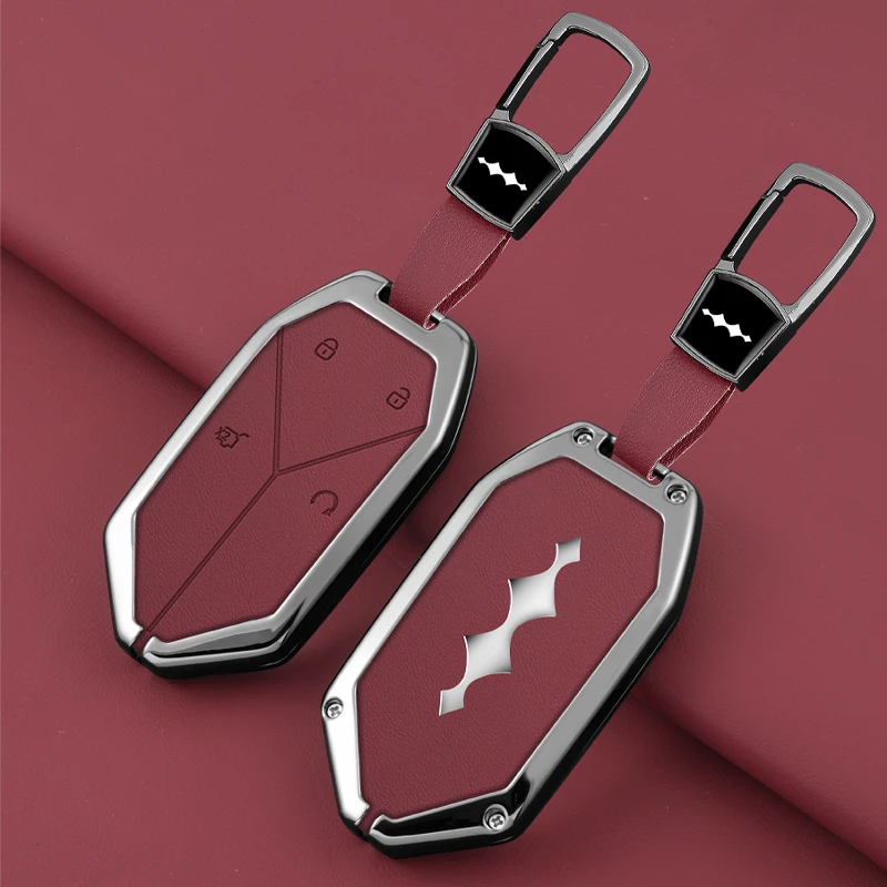 

Zinc Alloy Leather Car Key Case Cover Shell Fob For BYD Formula Leopard SUPER 5 SUPER 8 SUPER 3 9 Protection Holder Accessories