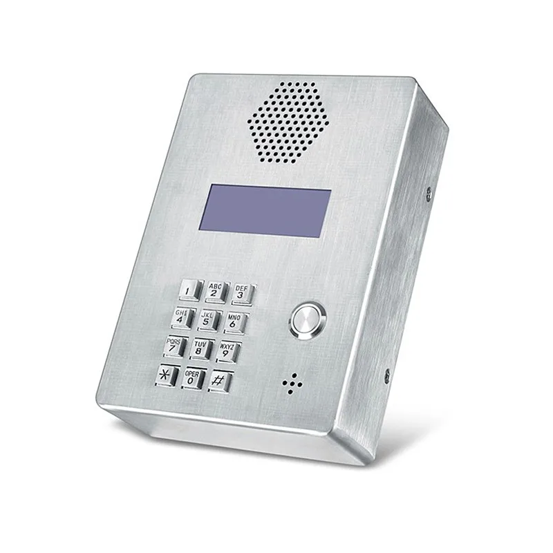 LCD Screen Wall Mounted Intercom Stainless Steel Hands-Free IP/Analog Corded Telephone for Lab & Hospital Clean Rooms