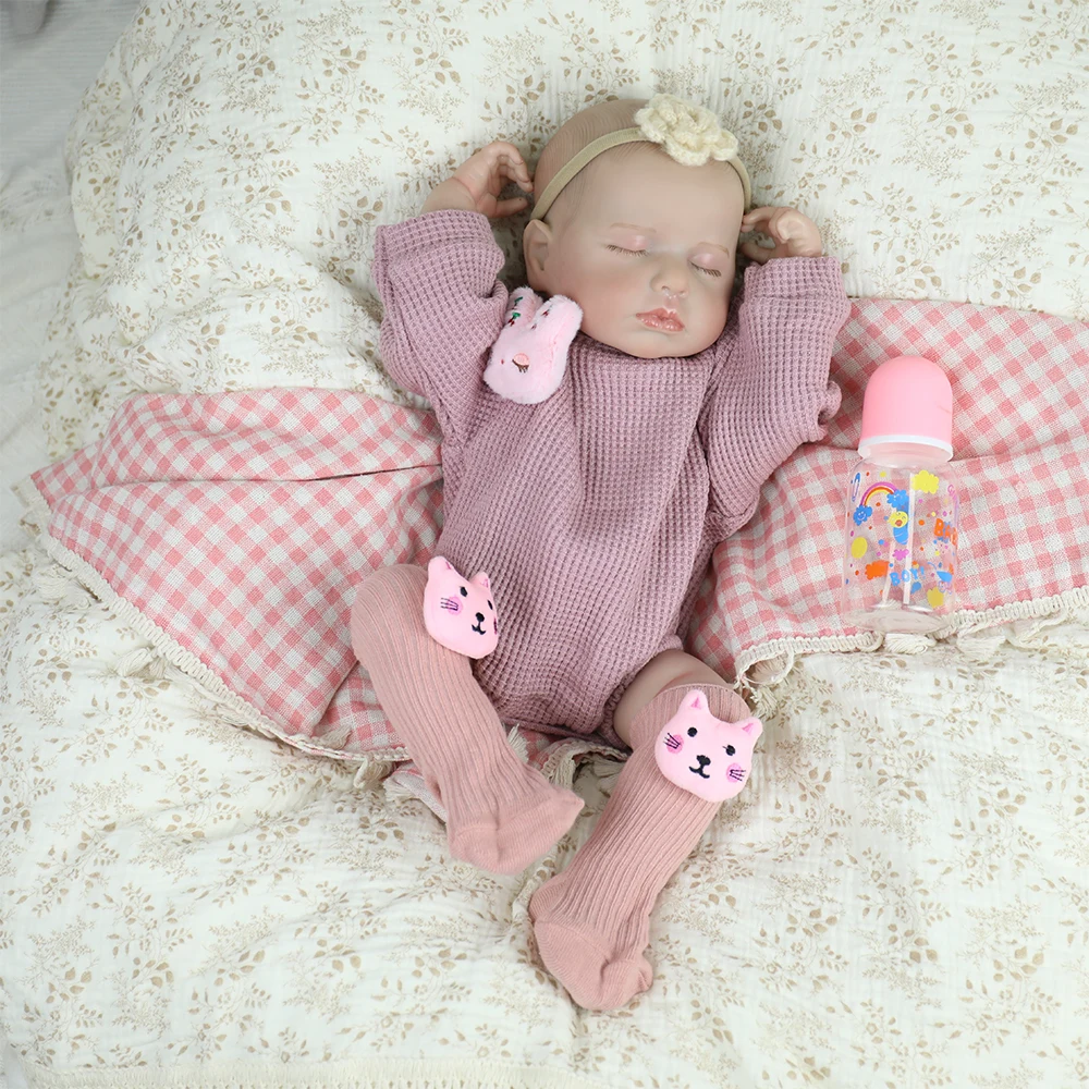 18 polegada loulou corpo inteiro macio vinil menina artesanal 3d pele pintada cabelo realista bebe reborn boneca brinquedo realista boneca brinquedo presente