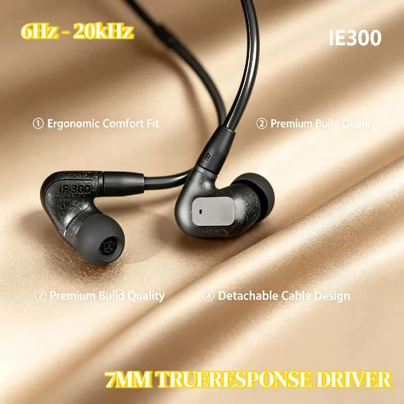 

IE300 Wired In-ear HIFI Earphones 7mm XWB Transducer Resonator Chamber for Running Sports Workout Essential Pro Max 2026