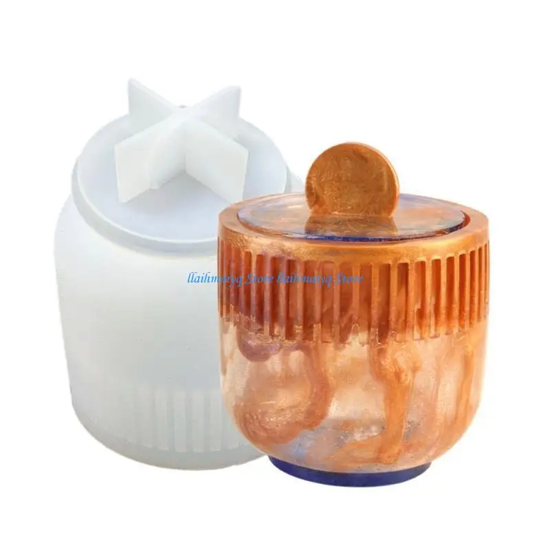 

573B Striped Cup Molds Silicone Storage Box Moulds Resin Casting Molds Perfect Gift for DIY Hand-Making Crafts Lover