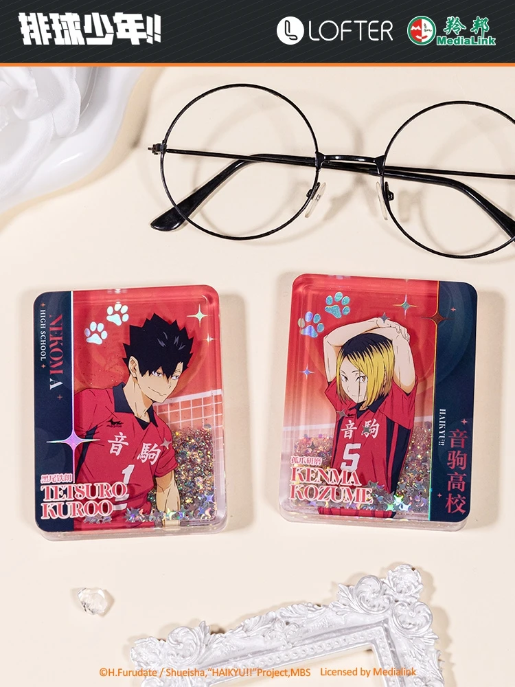 Anime Haikyuu!! Tobio Kageyama Kozume Kenma Tetsurou Kuroo Cosplay Quicksand Mahjong Standing Sign Desktop Ornament Ambitus