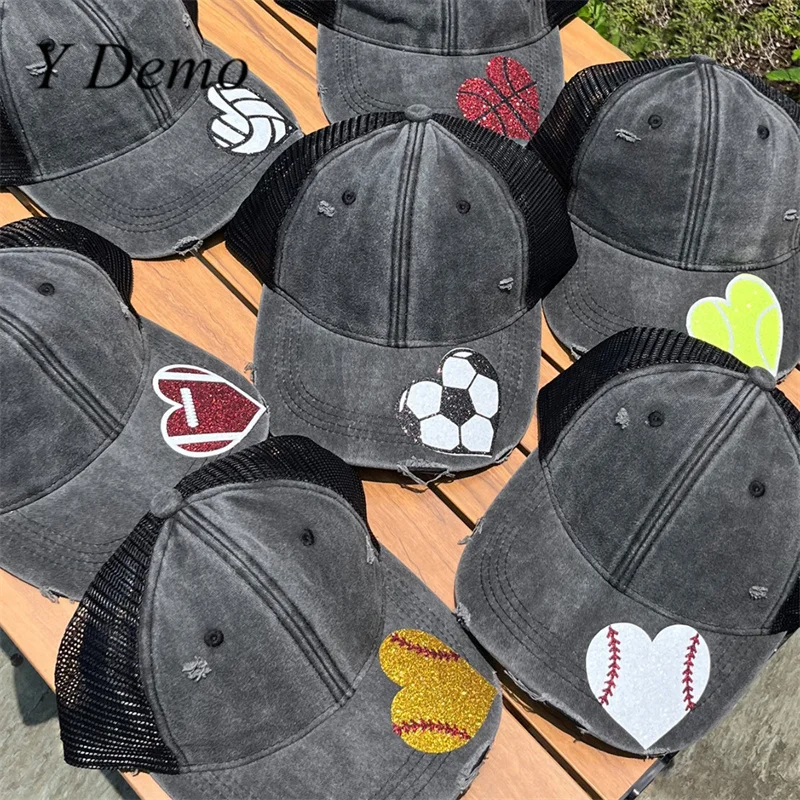 

Y Demo Summer Vintage Water Washed Cotton Denim Distressed Worn-out Hat Sun Shading Balls Baseball Cap