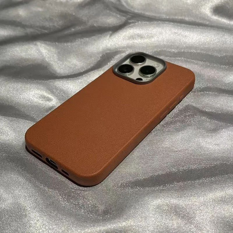 Matte Litchi-Textur Lederhülle für iPhone 18 17 16 16E 15 14 13 12 11 Pro Max Plus 16E 17E Air Silikon Stoßfeste Hülle – Detail 6