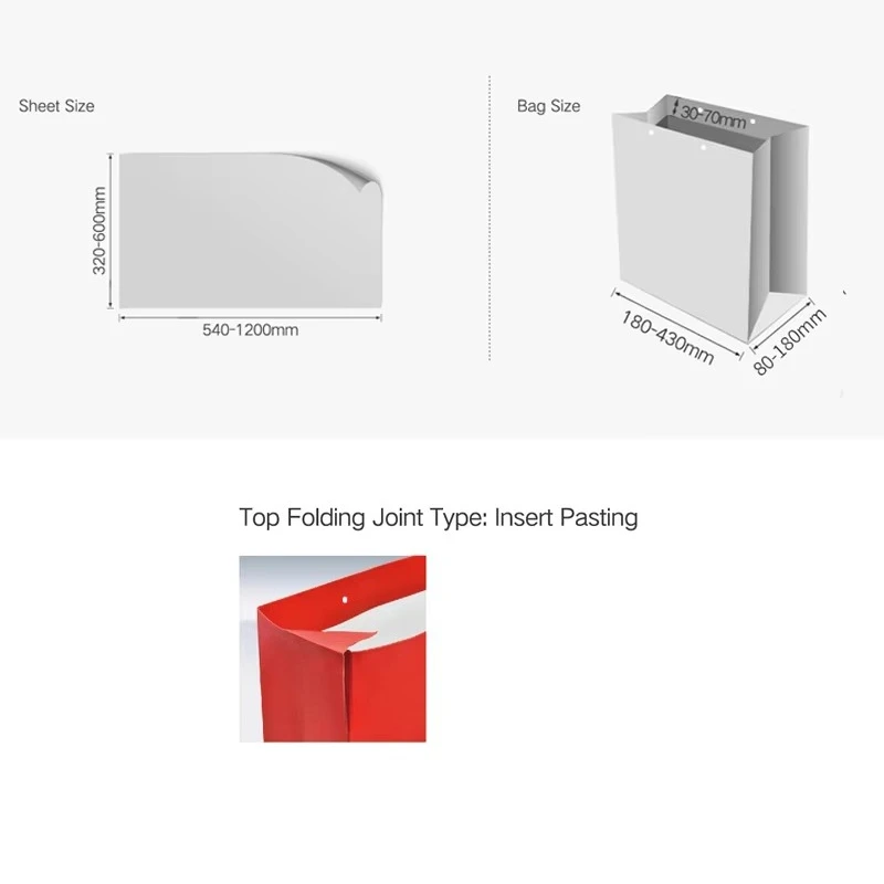 High Efficiency Basic Paper Bag Making Machine With Top Fold & Forming Function
