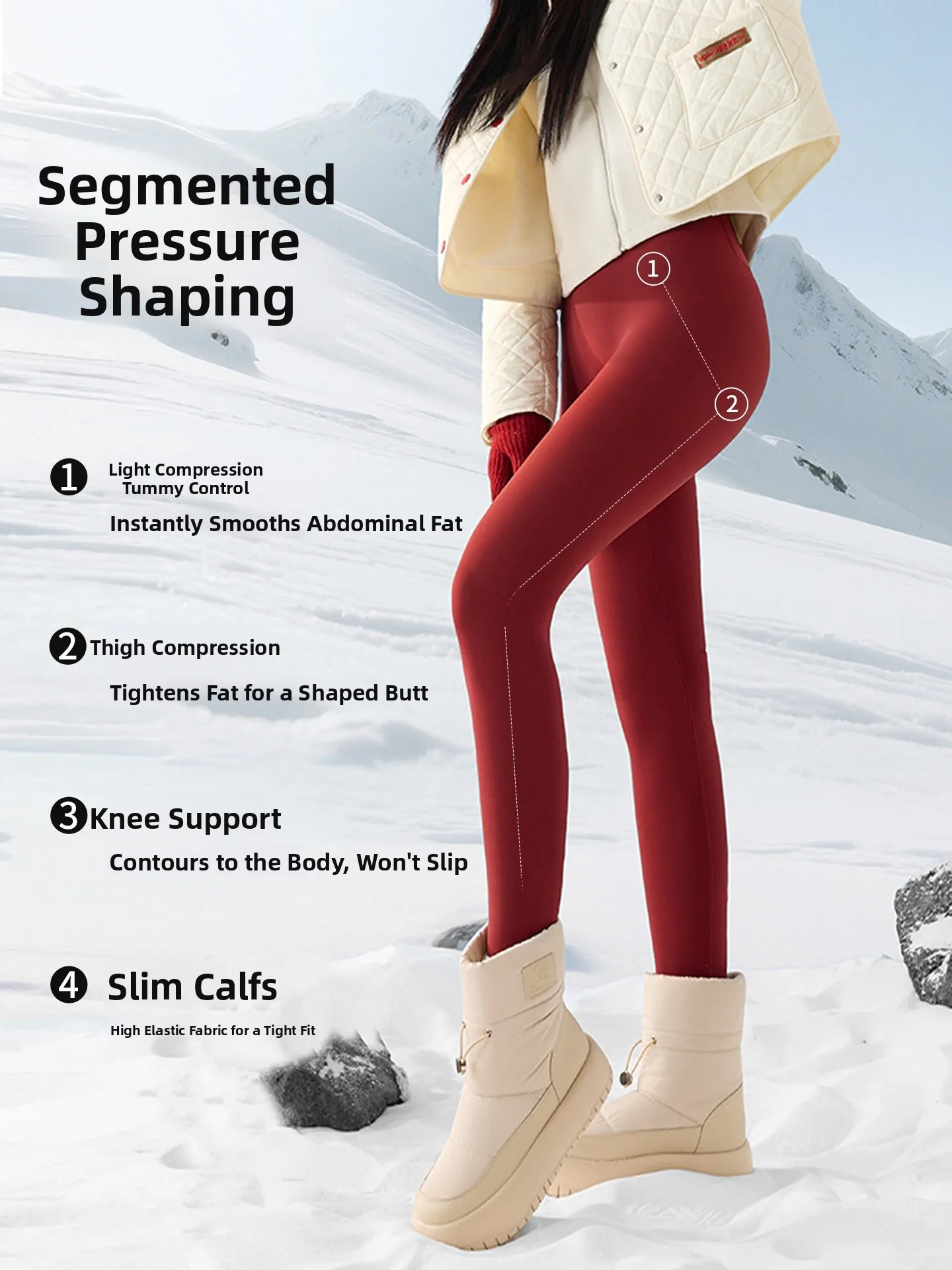 Ankela Pantaloni Arca Foderati Fce da Donna Pantaloni da Yoga Pantaloni di Cotone con Strato Base Caldo Pantaloni Lunghi a Vita Alta Nylon Spandex