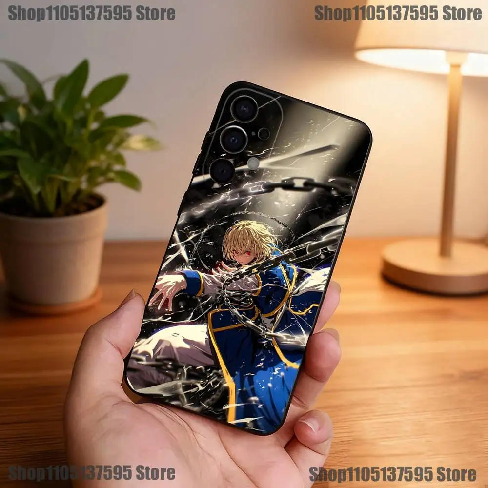حافظة هاتف Hunter X Hunter Kurapika لهاتف سامسونج S25، S24، S21، S22، S23، S30، Ultra، S20، Plus، Fe، Lite، 5G غطاء أسود