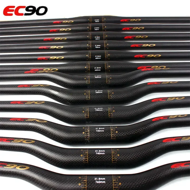 EC90 25.4/31.8mm Carbon Bicycle Handlebar 660/680/700/720/740/760 MTB Riser Bar 31.8mm 25.4mm DH Bike Handle Flat Bar