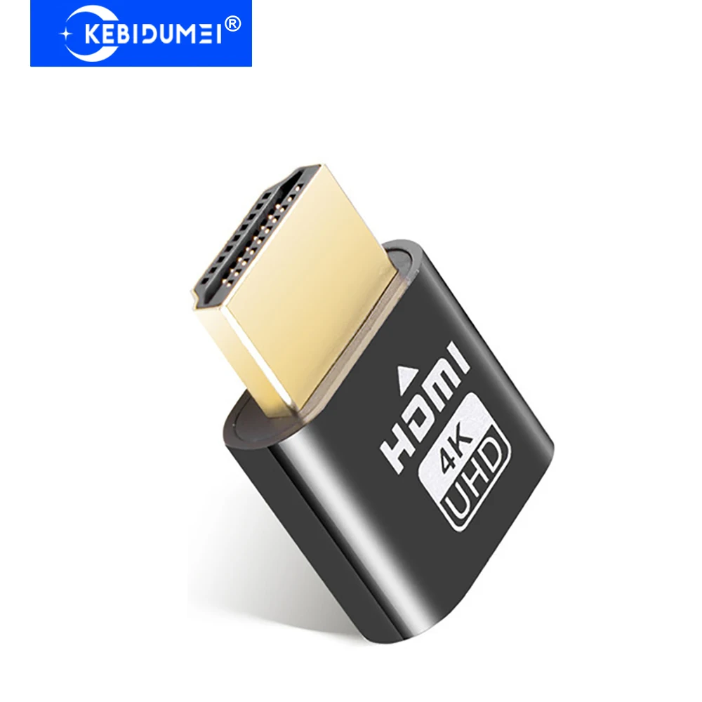 KEBIDUMEI 4K HDMI Virtual Display Adapter VGA Display Emulator Dummy Plug Headless Ghost Display Emulator Video Card Lock Plate