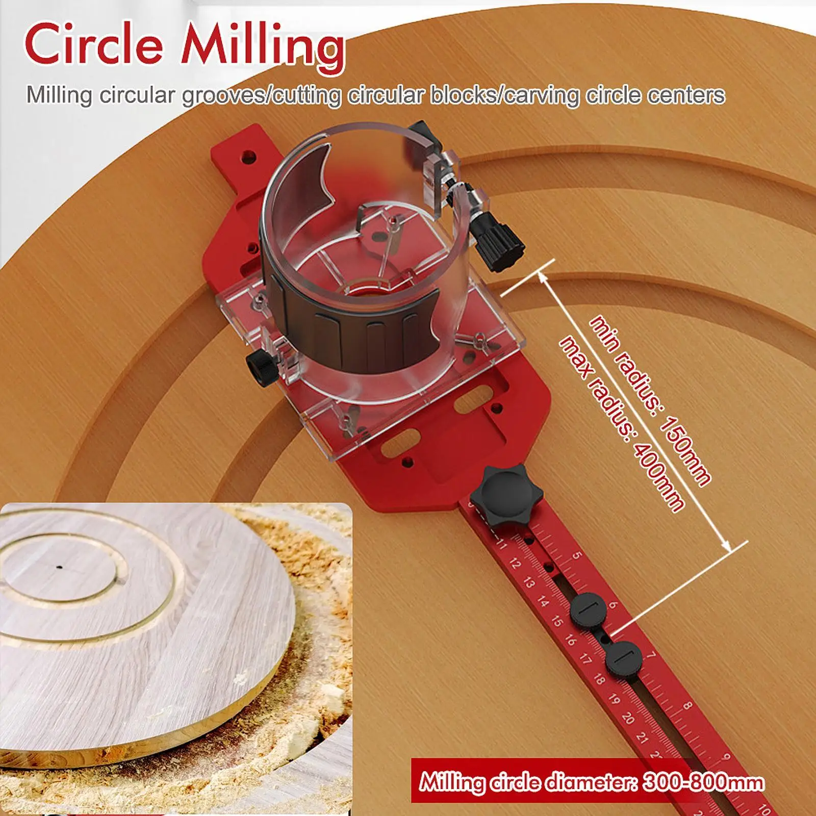 Router Base, Milled Circular Scale, DIY Tool Woodworkings Tool Multifunctional for Professional